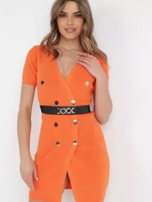 Zdjęcie produktu Pomarańczowa Sukienka z Paskiem Agathithoe