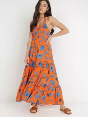 Zdjęcie produktu Pomarańczowa Sukienka z Wiskozy Damaleia