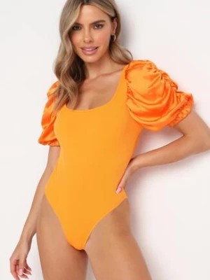 Zdjęcie produktu Pomarańczowe Body z Bufiastym Rękawem Tokima