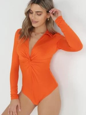 Zdjęcie produktu Pomarańczowe Body z Długim Rękawem Lobhes