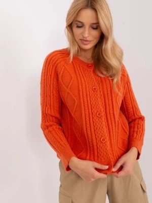 Zdjęcie produktu Pomarańczowy sweter damski na guziki