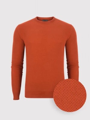 Zdjęcie produktu Pomarańczowy sweter męski z okrągłym dekoltem Pako Lorente