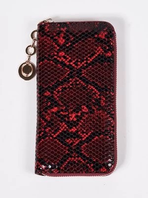 Zdjęcie produktu Portfel damski z wężowym wzorem czerwony Shelvt