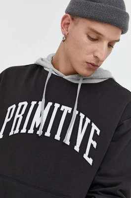 Zdjęcie produktu Primitive bluza męska kolor czarny z kapturem z aplikacją