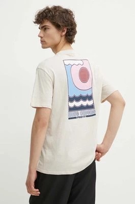 Zdjęcie produktu Protest t-shirt bawełniany Prtrudge męski kolor beżowy z nadrukiem 1711743