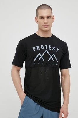 Zdjęcie produktu Protest t-shirt rowerowy Prtcornet kolor czarny z nadrukiem