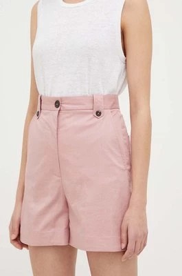 Zdjęcie produktu PS Paul Smith szorty damskie kolor różowy gładkie high waist