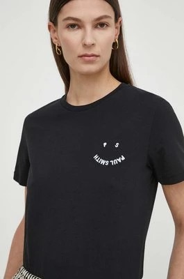 Zdjęcie produktu PS Paul Smith t-shirt bawełniany damski kolor czarny