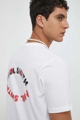 Zdjęcie produktu PS Paul Smith t-shirt bawełniany męski kolor biały z nadrukiem