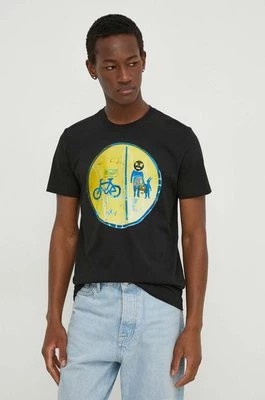 Zdjęcie produktu PS Paul Smith t-shirt bawełniany męski kolor czarny z nadrukiem