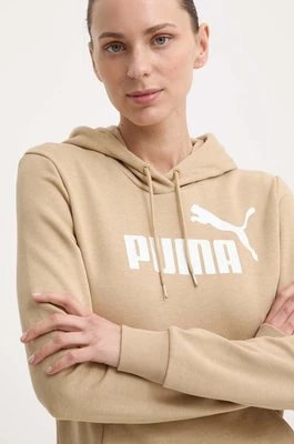 Zdjęcie produktu Puma bluza damska kolor beżowy z kapturem 586797
