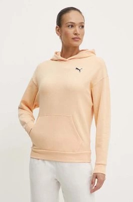 Zdjęcie produktu Puma bluza bawełniana BETTER ESSENTIALS damska kolor pomarańczowy z kapturem gładka 675988