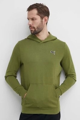 Zdjęcie produktu Puma bluza bawełniana BETTER ESSENTIALS męska kolor zielony z kapturem gładka 675978