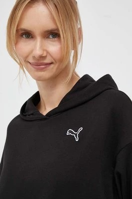 Zdjęcie produktu Puma bluza bawełniana BETTER ESSENTIALS damska kolor czarny z kapturem gładka 675988