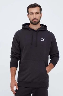 Zdjęcie produktu Puma bluza bawełniana męska kolor czarny z kapturem z aplikacją