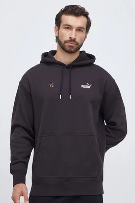 Zdjęcie produktu Puma bluza bawełniana męska kolor czarny z kapturem z nadrukiem