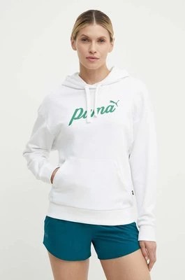 Zdjęcie produktu Puma bluza damska kolor biały z kapturem z nadrukiem 679348