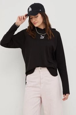 Zdjęcie produktu Puma bluza damska kolor czarny z kapturem gładka