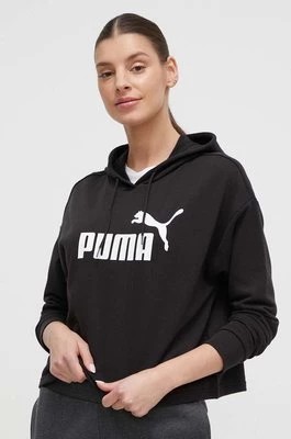Zdjęcie produktu Puma bluza damska kolor czarny z kapturem z nadrukiem 586870