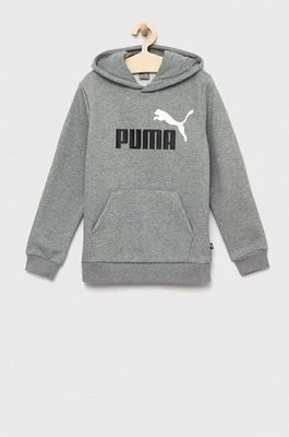 Zdjęcie produktu Puma bluza dziecięca ESS+ 2 Col Big Logo Hoodie FL B kolor szary z kapturem z nadrukiem