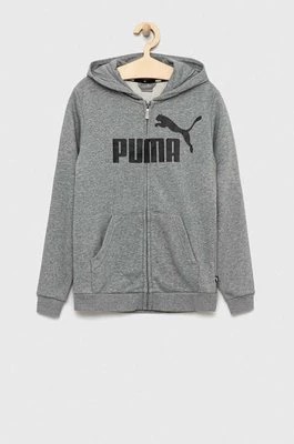 Zdjęcie produktu Puma bluza dziecięca ESS Big Logo FZ Hoodie TR B kolor szary z kapturem wzorzysta