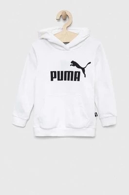 Zdjęcie produktu Puma bluza dziecięca ESS Logo Hoodie TR G kolor biały z kapturem z nadrukiem