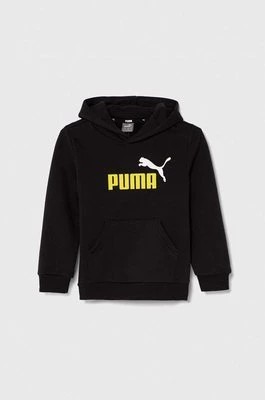Zdjęcie produktu Puma bluza dziecięca kolor czarny z kapturem z nadrukiem