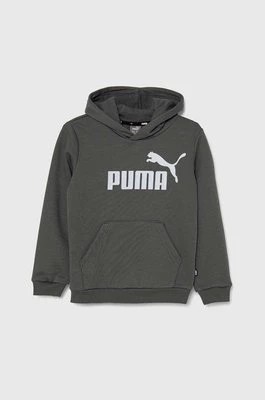 Zdjęcie produktu Puma bluza dziecięca kolor szary z kapturem z nadrukiem