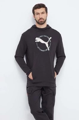 Zdjęcie produktu Puma bluza męska kolor czarny z kapturem z nadrukiem