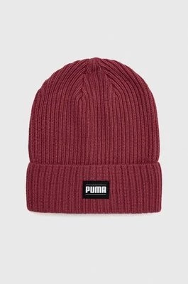 Zdjęcie produktu Puma czapka kolor fioletowy z cienkiej dzianiny