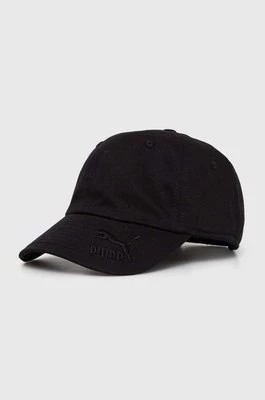 Zdjęcie produktu Puma czapka z daszkiem bawełniana kolor czarny gładka 024380