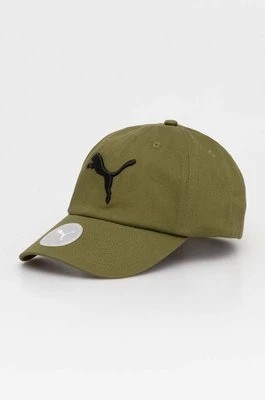 Zdjęcie produktu Puma czapka z daszkiem bawełniana kolor zielony z aplikacją 024587