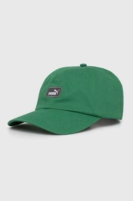 Zdjęcie produktu Puma czapka z daszkiem bawełniana kolor zielony z aplikacją 2366916