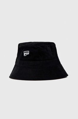 Zdjęcie produktu Puma kapelusz sztruksowy kolor czarny bawełniany