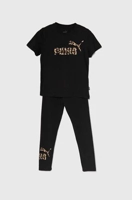 Zdjęcie produktu Puma komplet bawełniany dziecięcy ANIMAL & Leggings Set G kolor czarny
