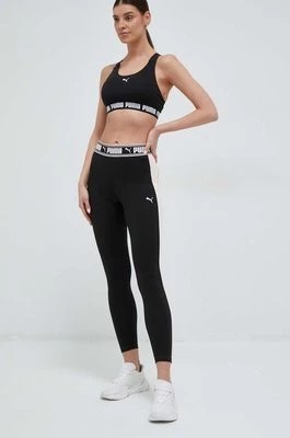 Zdjęcie produktu Puma legginsy treningowe Strong Fashion kolor czarny z nadrukiem