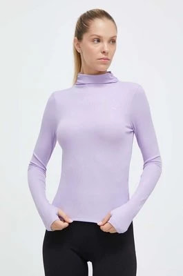 Zdjęcie produktu Puma longsleeve damski kolor fioletowy z półgolfem