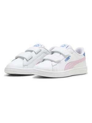 Zdjęcie produktu Puma Skórzane sneakersy "Smash 3.0 L V PS" w kolorze biało-jasnoróżowo-niebieskim rozmiar: 35