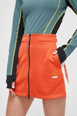 Zdjęcie produktu Puma spódnica kolor pomarańczowy mini rozkloszowana