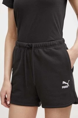 Zdjęcie produktu Puma szorty bawełniane BETTER CLASSIC kolor czarny z aplikacją high waist 624236