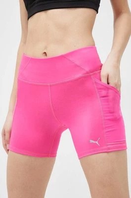 Zdjęcie produktu Puma szorty do biegania Favorite kolor różowy gładkie high waist 523177