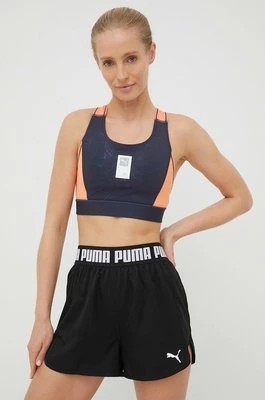 Zdjęcie produktu Puma szorty treningowe 521806 damskie kolor czarny gładkie high waist