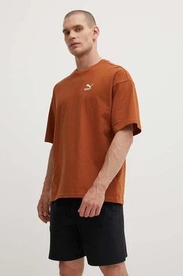 Zdjęcie produktu Puma t-shirt bawełniany BETTER CLASSICS męski kolor brązowy z aplikacją 679188