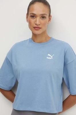 Zdjęcie produktu Puma t-shirt bawełniany damski kolor niebieski 624226