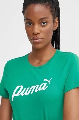 Zdjęcie produktu Puma t-shirt bawełniany damski kolor zielony 679315