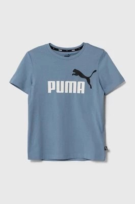 Zdjęcie produktu Puma t-shirt bawełniany dziecięcy kolor niebieski z nadrukiem