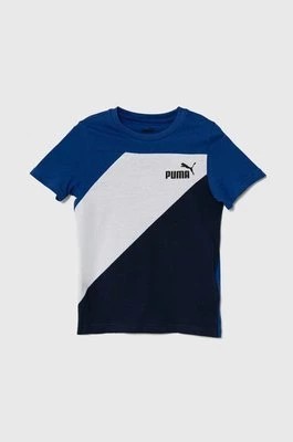 Zdjęcie produktu Puma t-shirt bawełniany dziecięcy PUMA POWER B kolor granatowy wzorzysty