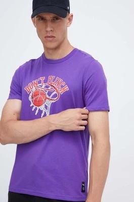 Zdjęcie produktu Puma t-shirt bawełniany kolor fioletowy z nadrukiem