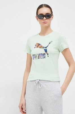 Zdjęcie produktu Puma t-shirt bawełniany kolor zielony
