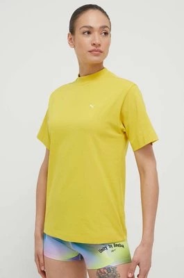 Zdjęcie produktu Puma t-shirt bawełniany kolor żółty